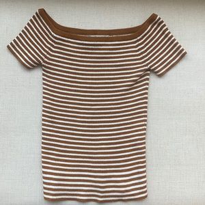Madewell Off the Shoulder Ribbed Sweater Top